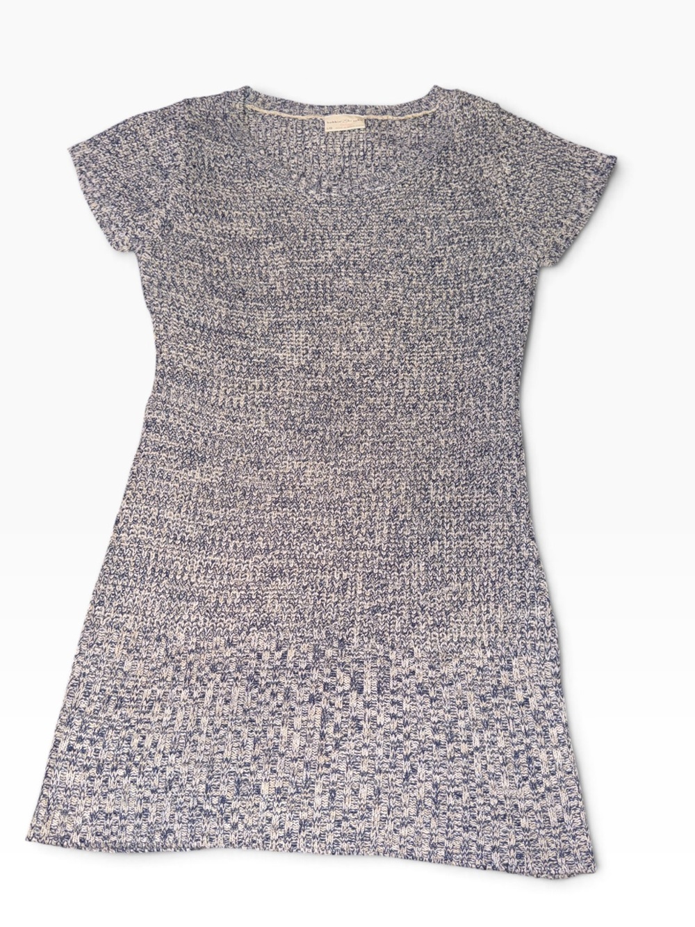 Bobbi Brooks Marled Knit Short Sleeve Sweater Dress Gray Blue Size L